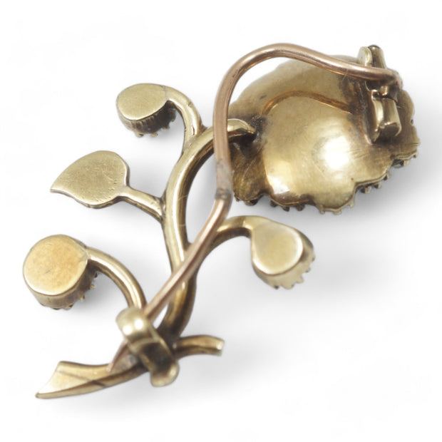 Georgian Period Turquoise Pearl Ruby Brooch