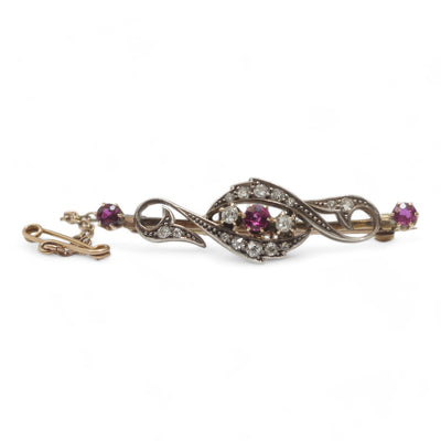 Ruby and Diamond Infinity Brooch c1870