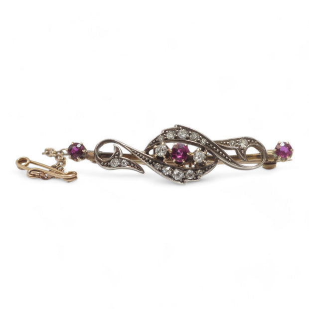 Ruby and Diamond Infinity Brooch c1870