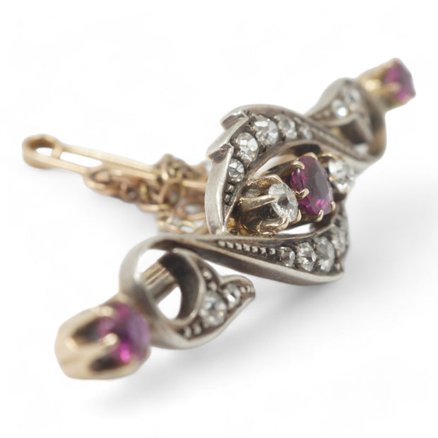 Ruby and Diamond Infinity Brooch c1870