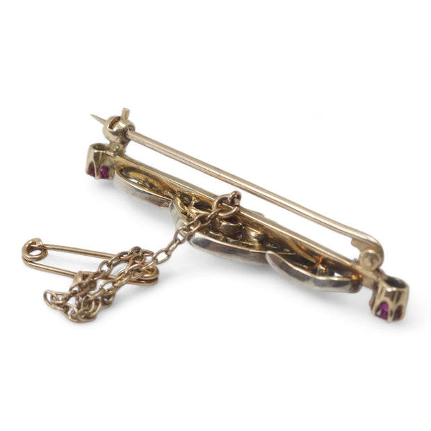 Ruby and Diamond Infinity Brooch c1870