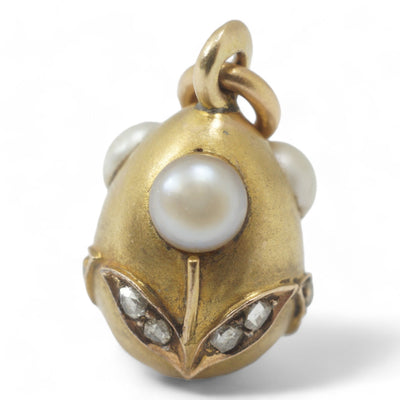 Victorian Diamond and Pearl Easter Egg Charm