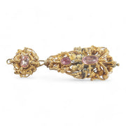 Georgian Pink Crystal Day & Night Drop Pendant