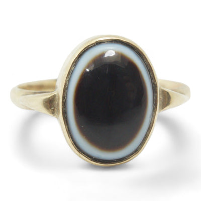 Victorian Period Banded Agate Bullseye Ring