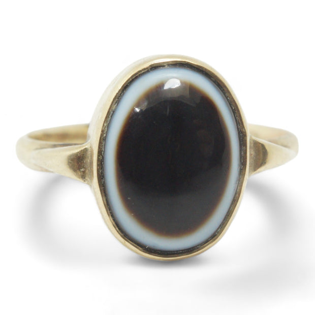 Victorian Period Banded Agate Bullseye Ring