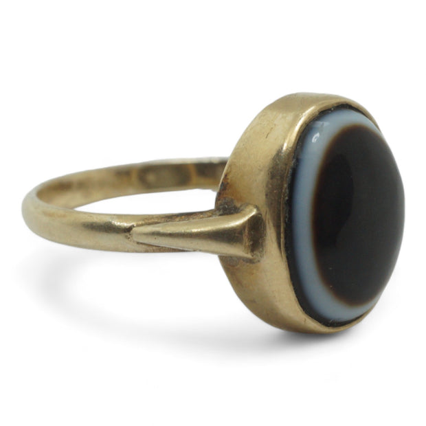 Victorian Period Banded Agate Bullseye Ring