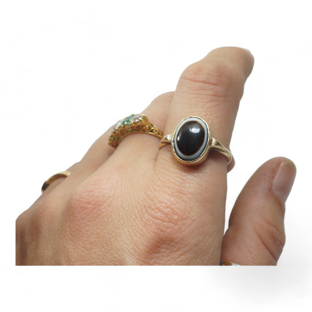 Victorian Period Banded Agate Bullseye Ring