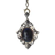 Victorian King of Siam Carved Sapphire Pendant
