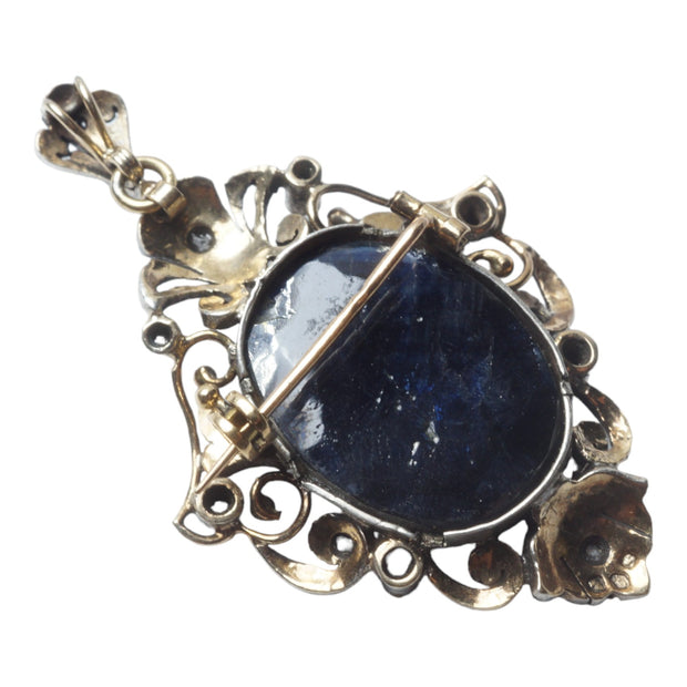Victorian King of Siam Carved Sapphire Pendant