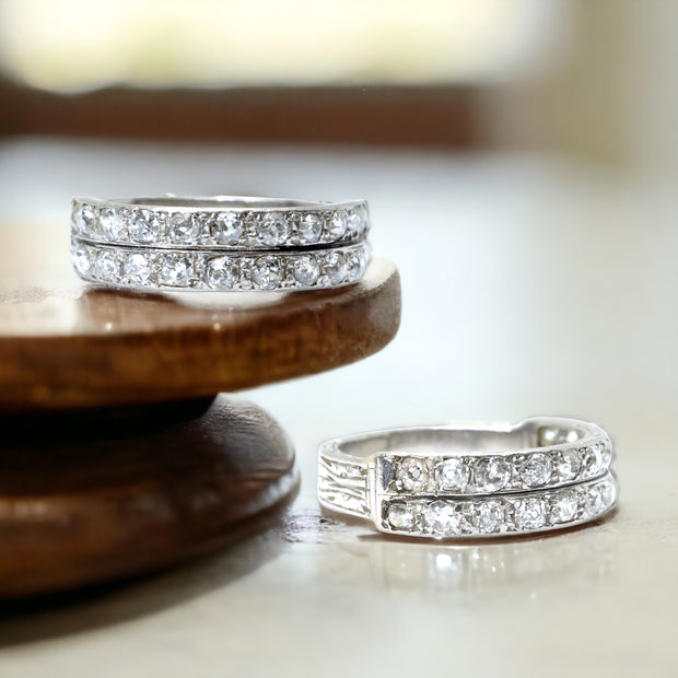 Art Deco Double Row Half Eternity Ring