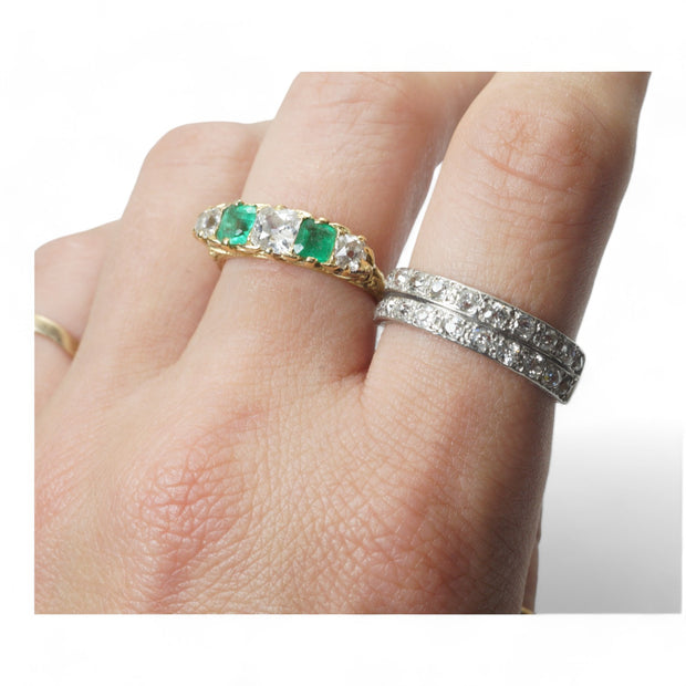 Art Deco Double Row Half Eternity Ring