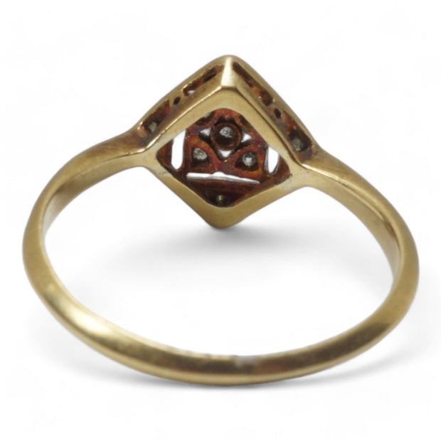 Art Deco Open Worked Cluster Ring