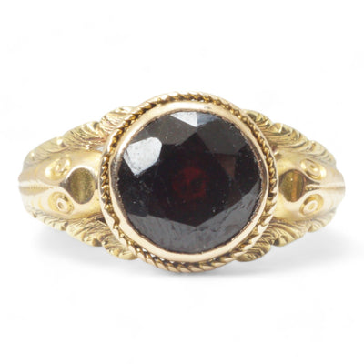 Antique Victorian Period Garnet Snakes Ring