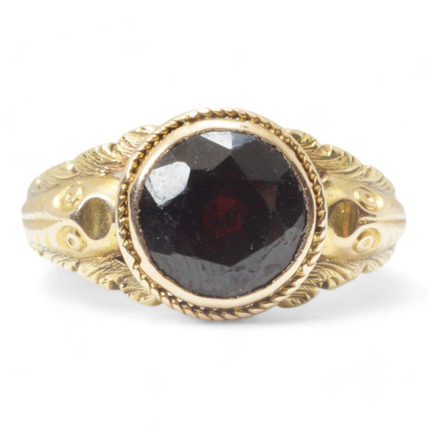 Antique Victorian Period Garnet Snakes Ring