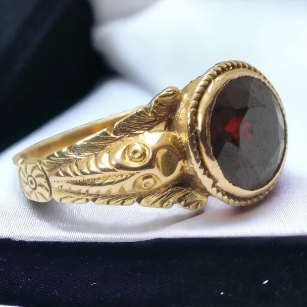 Antique Victorian Period Garnet Snakes Ring