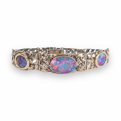 Arts and Crafts Gold Opal Bracelet