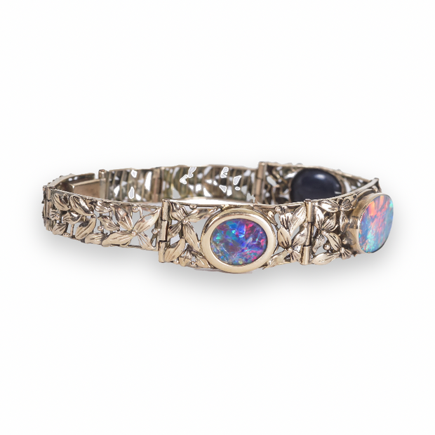 Arts and Crafts Gold Opal Bracelet