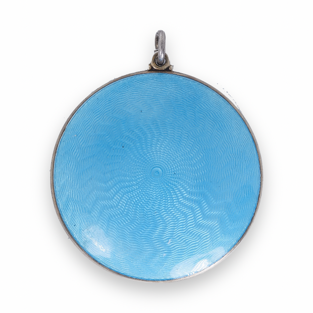 Guilloche Enamel Silver Compact Pendant