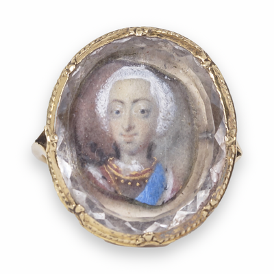 Rare Bonnie Prince Charlie Stuart Crystal Ring