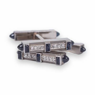 Art Deco Sapphire and Diamond Cufflinks