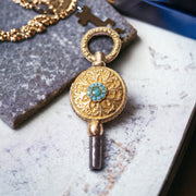 Regency Period 18k Gold Turquoise Watch Key