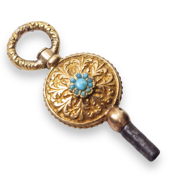 Regency Period 18k Gold Turquoise Watch Key