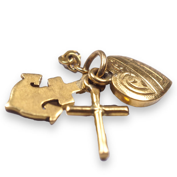 Tiny 15k Gold Faith Hope & Charity Charm